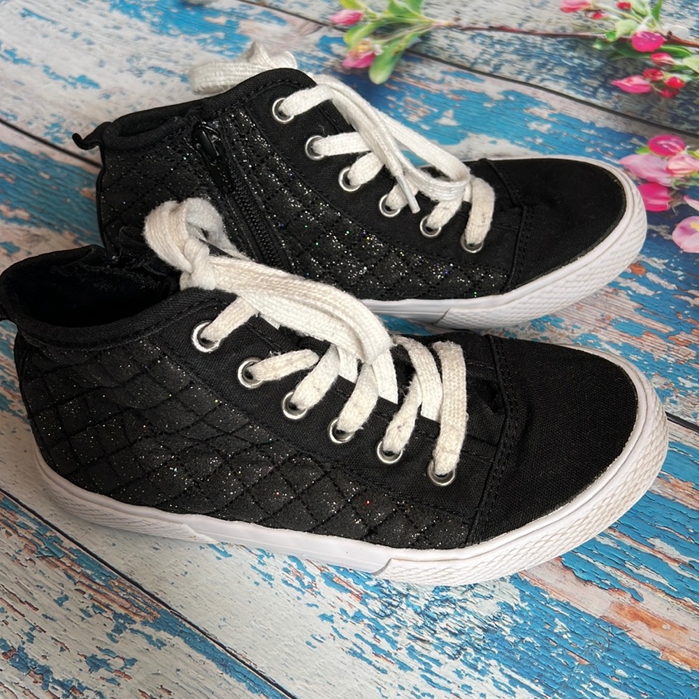 Girls black sparkly sneakers